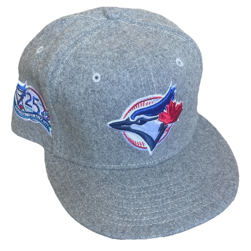 TORONTO BLUE JAYS 25th Anniversary New Era 5950 Melton Grey Fitted Cap 7 1/2
